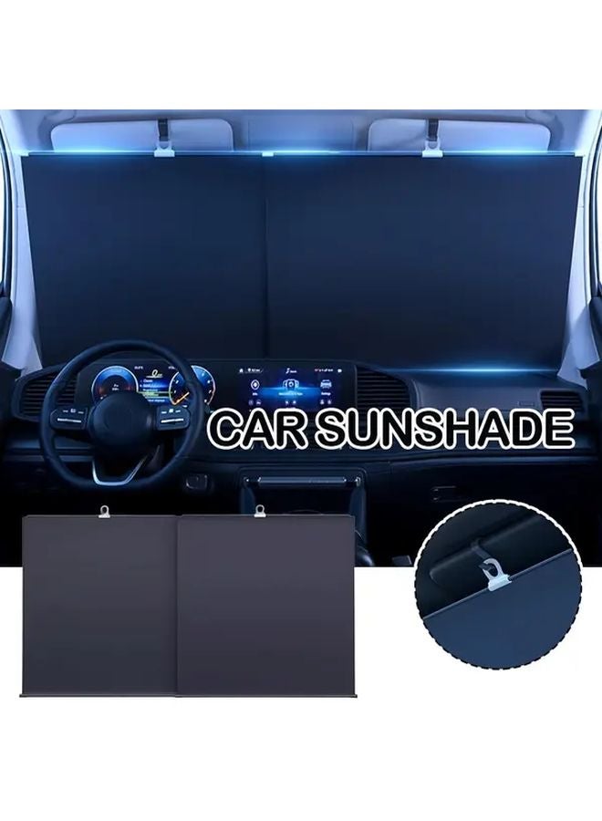 1 Set Automatic Retractable Car Windshield Sunshade UV Heat Protection Universal Fit - Image 5
